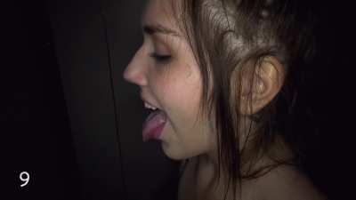 Semen demon milking cocks at the gloryhole