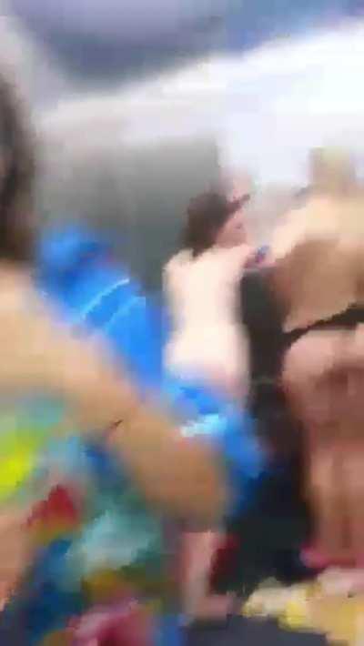 Having fun in the elevator