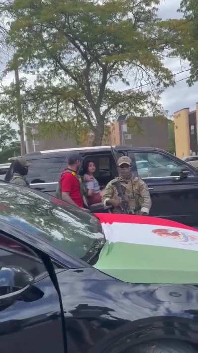 Woman follows around ICE provokes them, then resist.