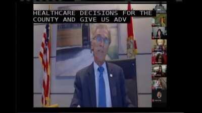 Palm Beach County board member Frank Barbieri calls out the State of Florida during a board meeting about reopening schools.