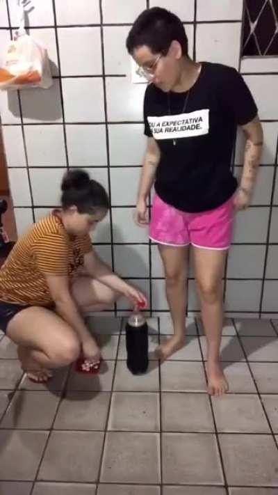 Girl decided it would be a good idea doing the coke + mentos up her ass
