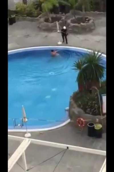 Woman defies pool closure amidst Covid situation