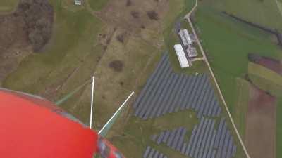 Beidweiler transmitter from above, 290 meters tall.