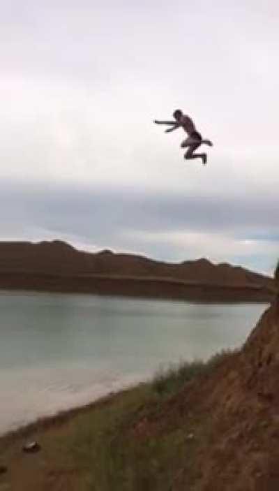 How on earth did he think he would jump out deep enough