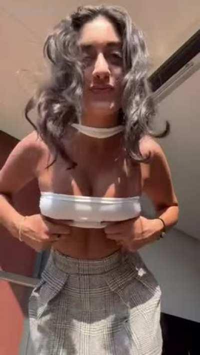 A cute little horny brown girl who wants your hands up her skirt x