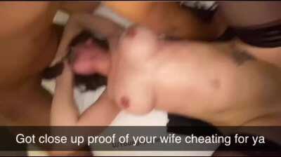 He wanted proof of his wife cheating, and he got it. But he can’t stop stroking his cock now
