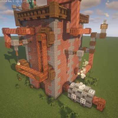 Updated 1.17 Steampunk inspired factory I made! Changed some, blocks added some things. What do you guys think?