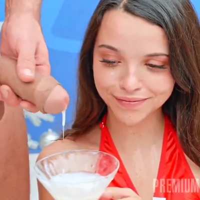 Reaction to seeing a sticky cumshot