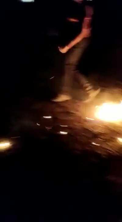 Football with acrysol on fire with my friends= fucking fun