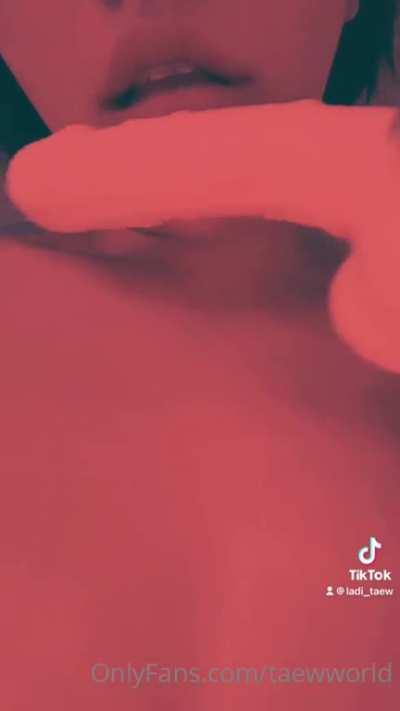 Playing with her Dildo !!