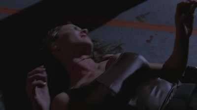 Debbe Dunning Knees a Leprechaun in the Balls in Leprechaun 4: In Space (1996)