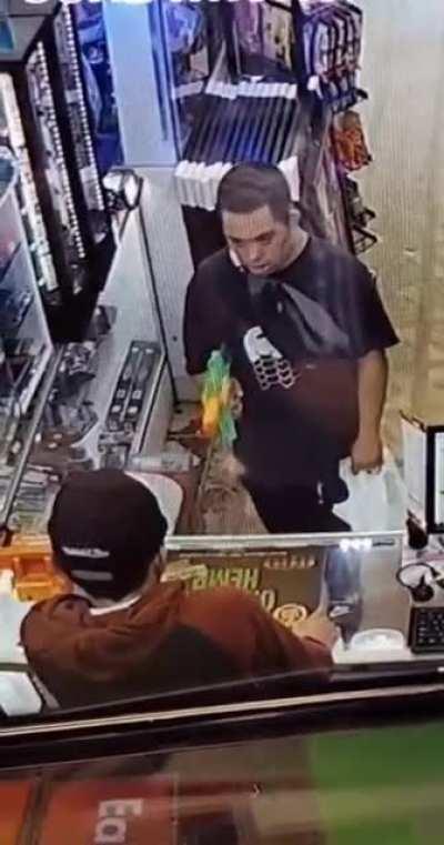 Your money or your life...says the criminal with the toy gun