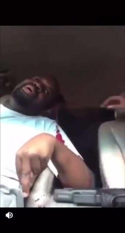 Don't play with guns.Luckily he survived