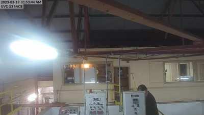 To pee in the city's water supply off camera