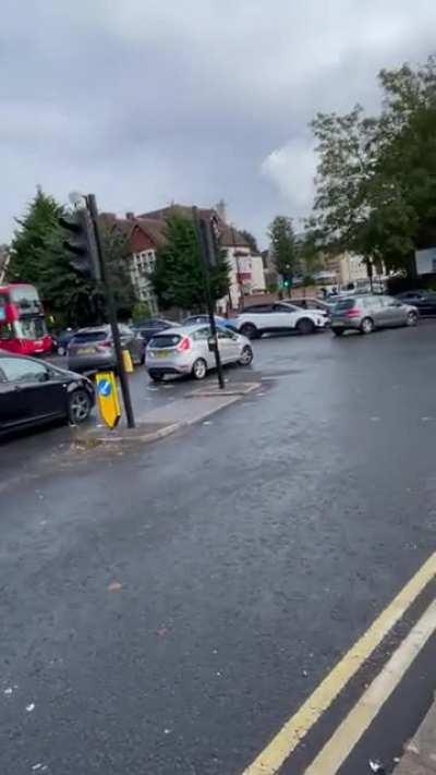 Petrol queue causing road blockage