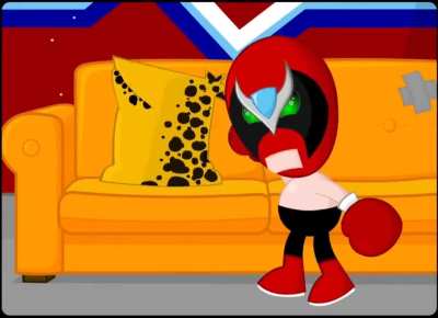 Strong Bad witnesses the front-facing Cheat