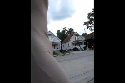 I had to keep grabbing and adjusting my stiffy while walking home in my spandex jumpsuit.