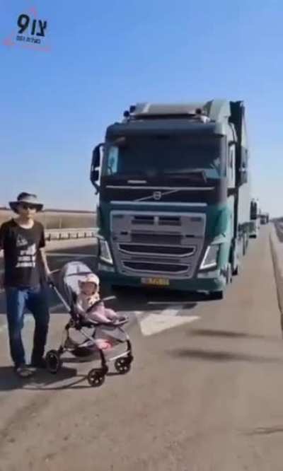 Using your baby to block a highway in protest