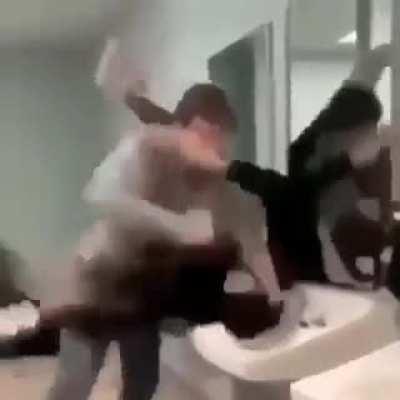 Normal day in the school bathroom