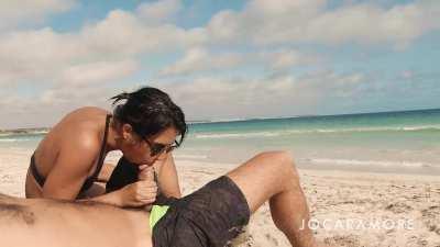 It was risky, but we had fun on the public beach!