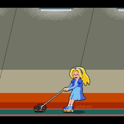 Shadow and Maria having a little stroll