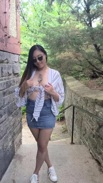 I would love to get on my knees with my tits out right on these steps like a good doll