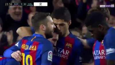 Busquets with another easy assist to Leo Messi - Messi's goal against Celta back in 16/17 season