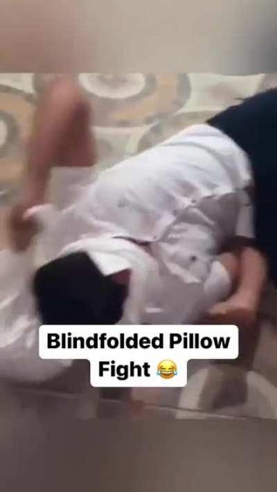 Blindfolded Pillow Fight