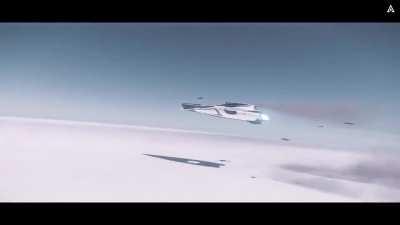 Landing on a flying 890j