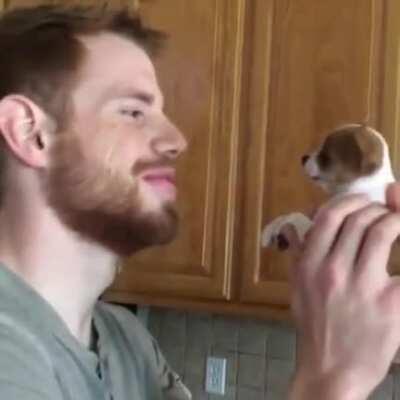 Precious baby rejects dad