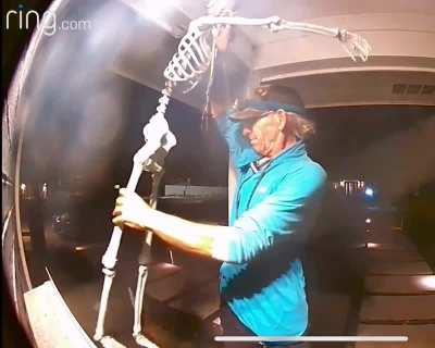 Old man gets caught stealing a skeleton