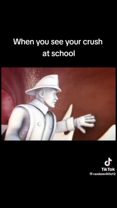 When you see your crush at school