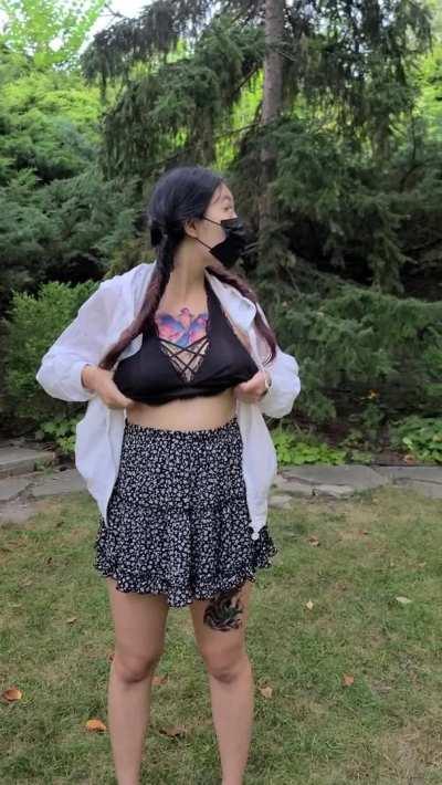 I like a different kind of white and all over my tits please