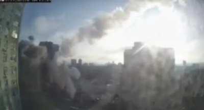 Russian missiles hitting civilian living complex