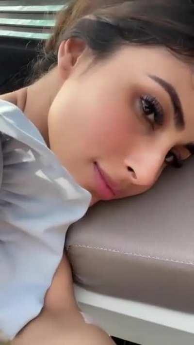 The curvy body with the cleavage on Mouni is too hot