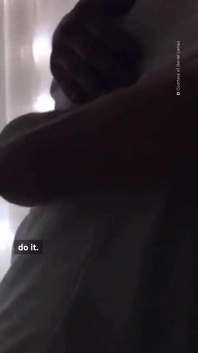 A father saw his son with a face full of makeup and had something to say to him