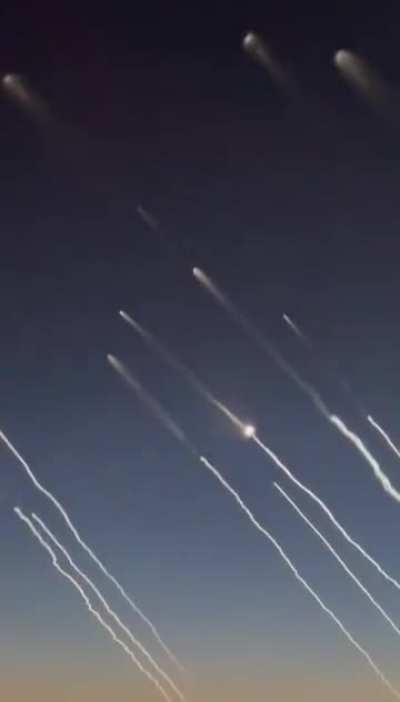 Airline passengers over Saudi Arabia captured the launch of ballistic missiles from Iran heading toward Israel.