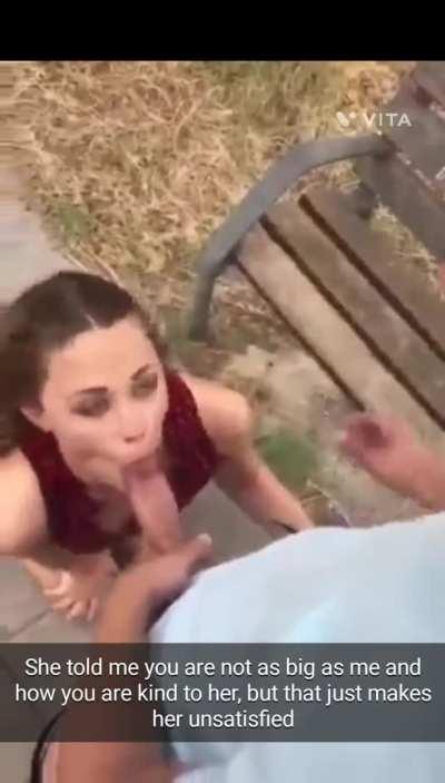 Your GF blows your bully in public and your sister is recording it