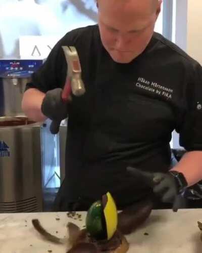 Layered chocolate eggs