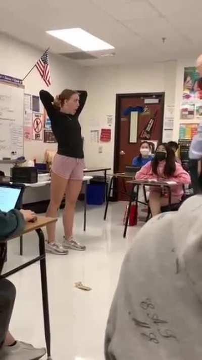 A substitute teacher at my school telling a student to take her clothes off