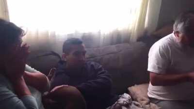 Son uses the money he earned from developing his first app to surprise his parents by paying off their house