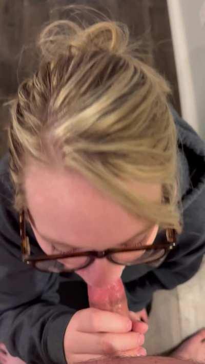 He walked through the door and I was ready to receive his load on my face