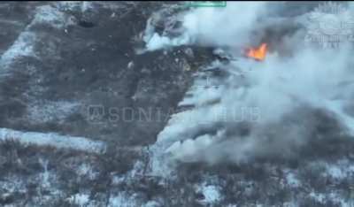 Russian military position destroyed by AASM HAMMER bombs dropped by Ukrainian MIG-29MU1. Published 21.01.2026