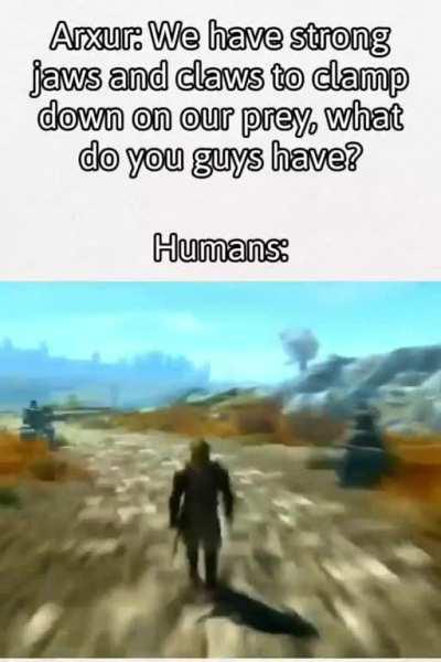 Humanity and its love for jogging.