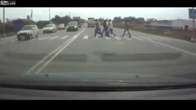 OH SHIT: Semi-Truck Powers through Pedestrians