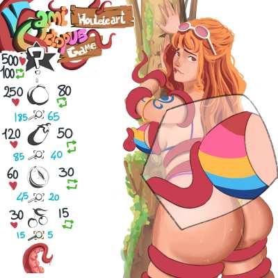 Nami x Octopus Strip Game (Houleleart)