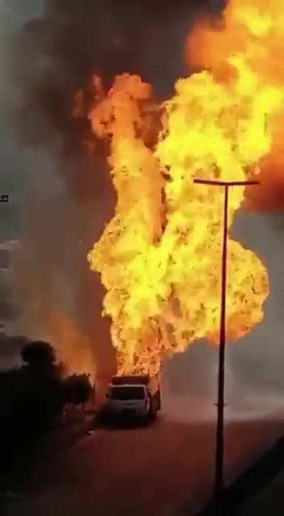 A fuel truck exploded minutes ago on a highway in Lebanon. Feb 10th 2022