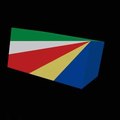 Actual 3D flag of Seychelles