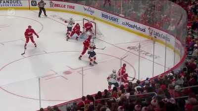 Marc Staal yeeting Marchment's stick into the rafters, but with Enya