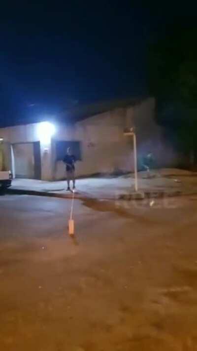 WCGW when firing fireworks on the street.